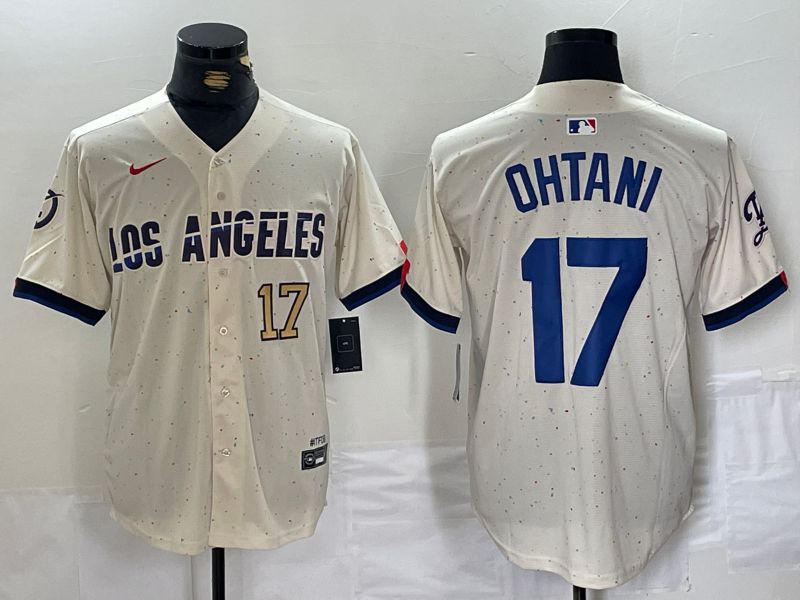 Men Los Angeles Dodgers #17 Ohtani Cream Fashion Nike Game MLB Jersey style 70->los angeles dodgers->MLB Jersey